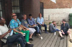 The Dream Team at tea-break. Rehearsal for The Orb 25th anniversary gig.